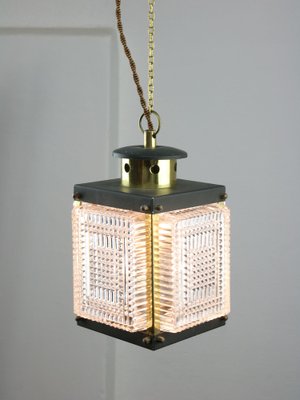 Vintage Italian Brass and Glass Lantern-HGJ-1760164