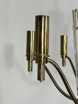 Vintage Italian Brass and Glass Stilkronen Chandelier, 1970s-OT-1311334