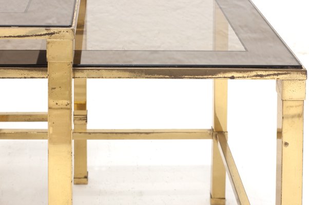 Vintage Italian Brass Nesting Tables, 1970s, Set of 3-LPM-552747