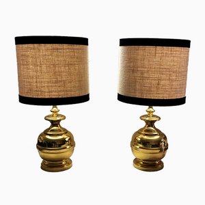 Vintage Italian Brass Table Lamps, 1960s, Set of 2-QRS-572682