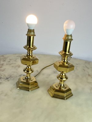 Vintage Italian Brass Table Lamps, 1980s, Set of 3-YST-1767955