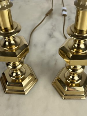 Vintage Italian Brass Table Lamps, 1980s, Set of 3-YST-1767955