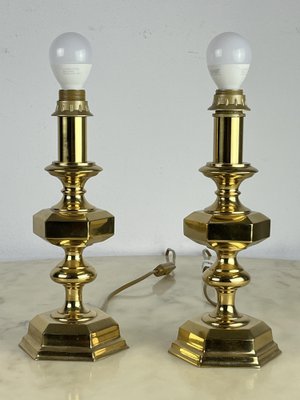 Vintage Italian Brass Table Lamps, 1980s, Set of 3-YST-1767955