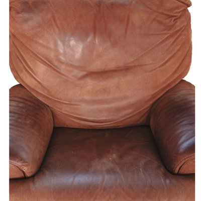 Vintage Italian Brown Leather Club Chair, 1980s-RAQ-1290566