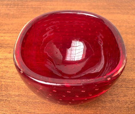 Vintage Italian Bullicante Glass Strawberry Bowl, 1970s-UAH-1315276