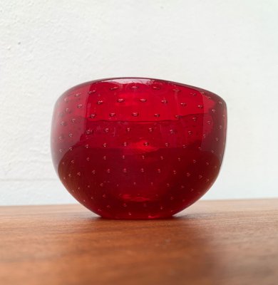 Vintage Italian Bullicante Glass Strawberry Bowl, 1970s-UAH-1315276