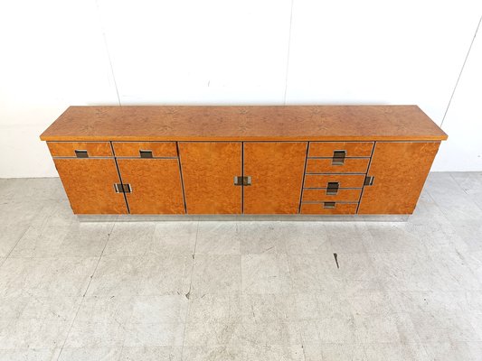 Vintage Italian Burl Wood Credenza, 1970s-IRH-1777586