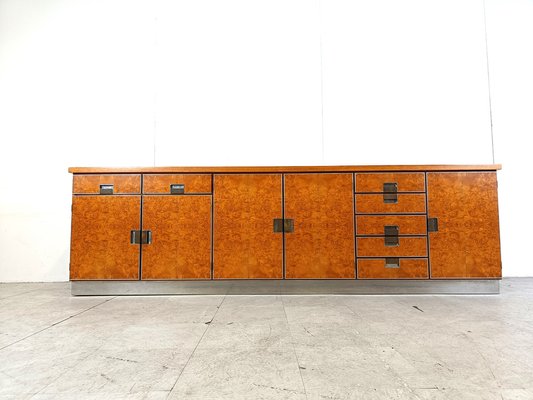 Vintage Italian Burl Wood Credenza, 1970s-IRH-1777586