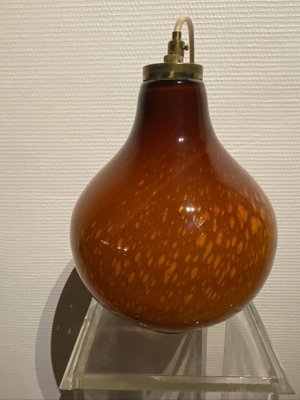 Vintage Italian Caramel Gold Blown Glass Hanging Lamp-HFR-888905