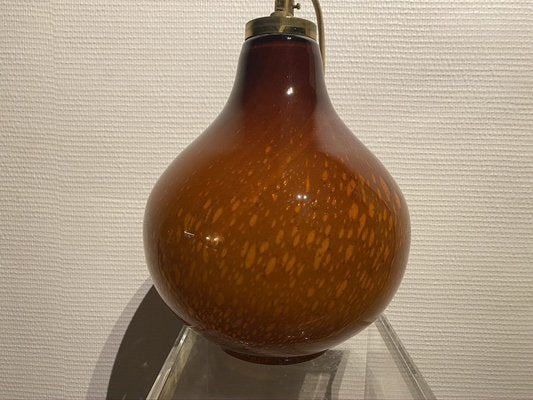 Vintage Italian Caramel Gold Blown Glass Hanging Lamp-HFR-888905