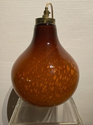 Vintage Italian Caramel Gold Blown Glass Hanging Lamp-HFR-888905