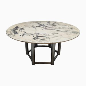 Vintage Italian Carrara Marble Dining Table, 1960s-BW-2016935