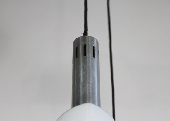 Vintage Italian Ceiling Lamp with Opaline Glass Elements from Stilnovo, 1970s-IVC-2032076