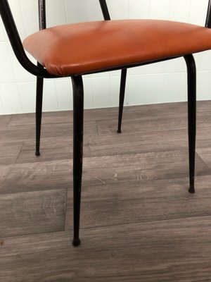 Vintage Italian Chair in Metal and Skai, 1950s-FOV-1789958