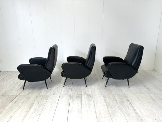 Vintage Italian Chairs, 1950s, Set of 3-NWG-2028884