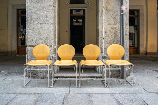 Vintage Italian Chairs by Tobia & Afra Scarpa, 1980s, Set of 4-VCV-1793886