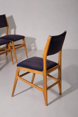 Vintage Italian Chairs in Blue Fabric, 1950, Set of 6-RCE-2020505