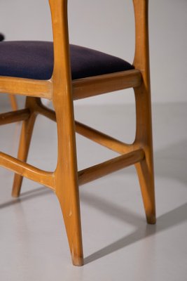 Vintage Italian Chairs in Blue Fabric, 1950, Set of 6-RCE-2020505