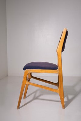 Vintage Italian Chairs in Blue Fabric, 1950, Set of 6-RCE-2020505