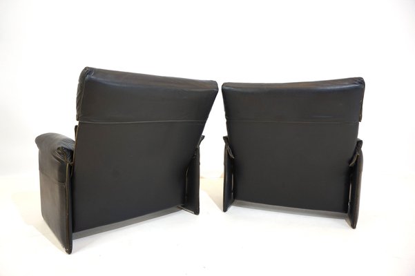 Vintage Italian Chairs in Leather by Giovanni Offeri, 1970s, Set of 2-HUW-1746911