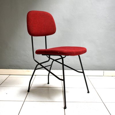 Vintage Italian Chairs with Black Iron Structure and Fabric Coverings, 1960s, Set of 4-YMJ-1320384