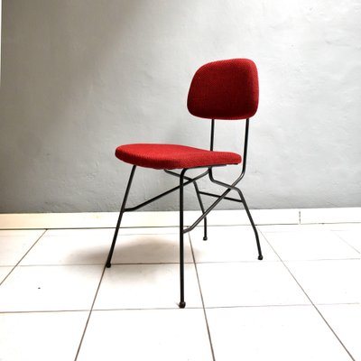 Vintage Italian Chairs with Black Iron Structure and Fabric Coverings, 1960s, Set of 4-YMJ-1320384