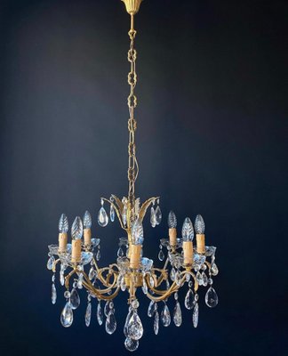 Vintage Italian Chandelier in Brass, 1940s-XRG-2034997