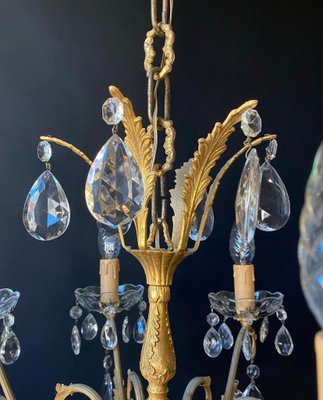 Vintage Italian Chandelier in Brass, 1940s-XRG-2034997