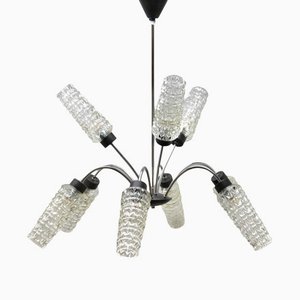 Vintage Italian Chandelier with Nine Arms and Chrome Details from Stilnovo, 1960s-MJY-1150401