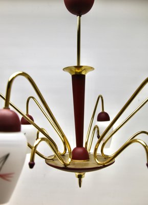 Vintage Italian Chandelier with Six Arms in the Style of Stilnovo, 1960s-MJY-1150352