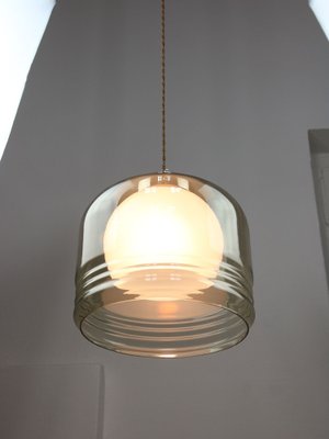 Vintage Italian Chrome and Glass Pendant Lamp-HGJ-1757208