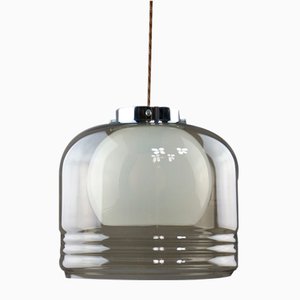 Vintage Italian Chrome and Glass Pendant Lamp-HGJ-1757208