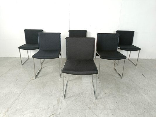 Vintage Italian Chrome Dining Chairs, 1970s, Set of 6-IRH-1807039