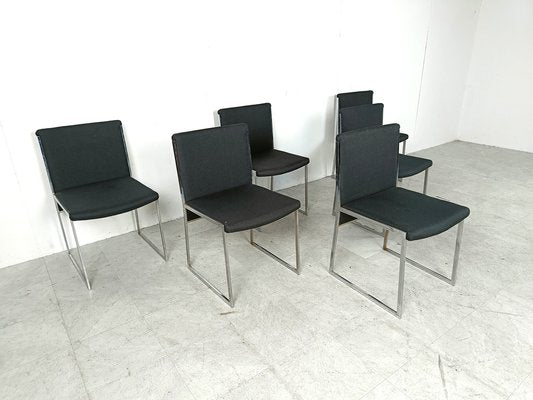 Vintage Italian Chrome Dining Chairs, 1970s, Set of 6-IRH-1807039