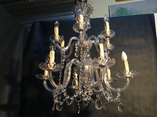 Vintage Italian Crystal Chandelier, 1940s-WQQ-1091717