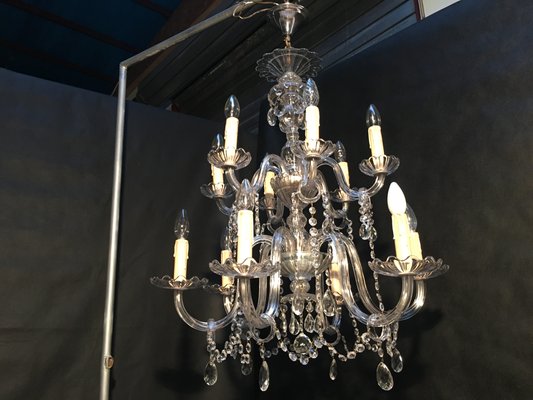 Vintage Italian Crystal Chandelier, 1940s-WQQ-1091717