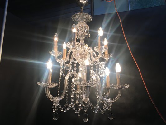 Vintage Italian Crystal Chandelier, 1940s-WQQ-1091717