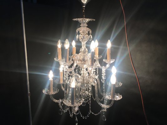 Vintage Italian Crystal Chandelier, 1940s-WQQ-1091717