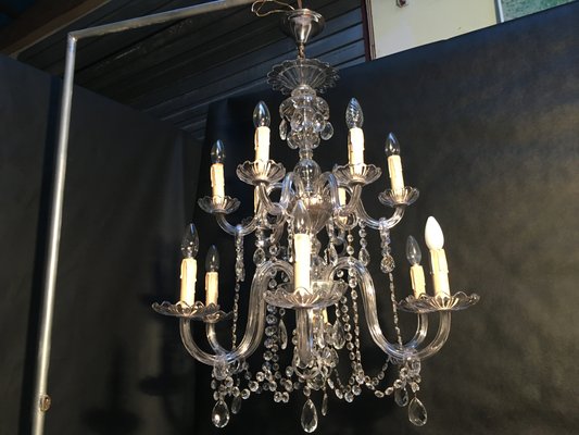 Vintage Italian Crystal Chandelier, 1940s-WQQ-1091717