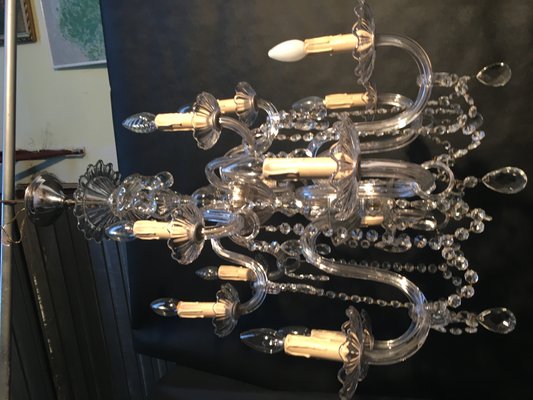 Vintage Italian Crystal Chandelier, 1940s-WQQ-1091717