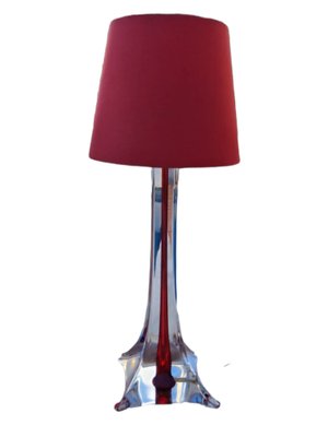 Vintage Italian Crystal Red Table Lamp-TCS-1330507