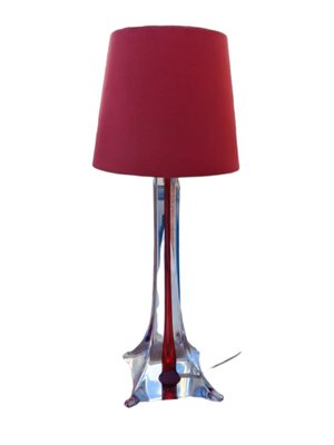 Vintage Italian Crystal Red Table Lamp-TCS-1330507