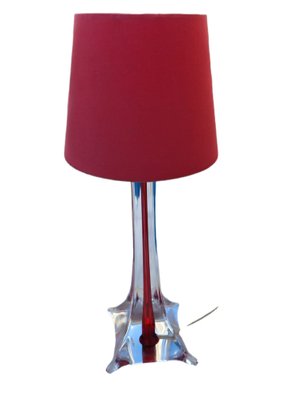 Vintage Italian Crystal Red Table Lamp-TCS-1330507