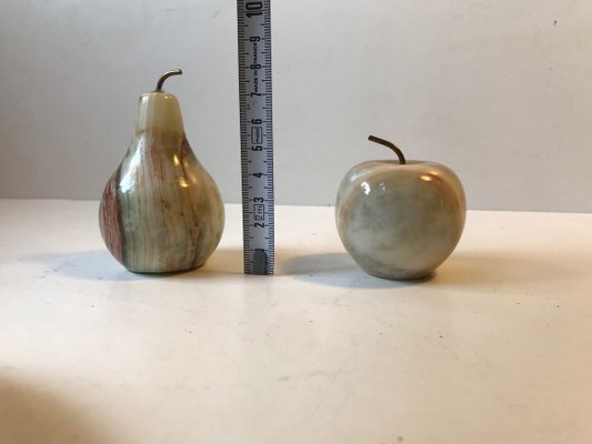 Vintage Italian Desk Set in Onyx Marble with Ashtray and Paperweights, 1950s, Set of 3-LCR-742041