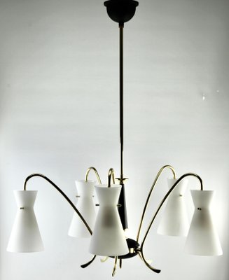 Vintage Italian Diablo Chandelier with 5 Arms in the Style of Stilnovo, 1960s-MJY-1148852