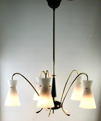 Vintage Italian Diablo Chandelier with 5 Arms in the Style of Stilnovo, 1960s-MJY-1148852