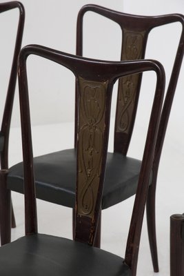 Vintage Italian Dining Chairs in Green Leather, 1950s, Set of 8-RCE-1705128