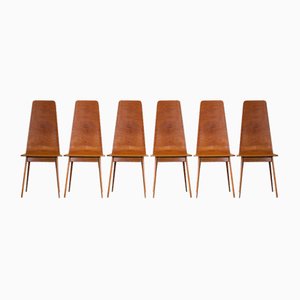 Vintage Italian Dining Chairs in Wood by Sineo Gemignani, 1940s, Set of 6-IVC-1776092