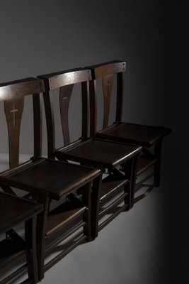 Vintage Italian Ecclesiastical Chairs with Kneeler, 1940s, Set of 4-RCE-1718520