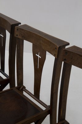 Vintage Italian Ecclesiastical Chairs with Kneeler, 1940s, Set of 4-RCE-1718520